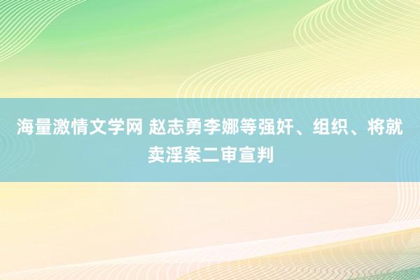海量激情文学网 赵志勇李娜等强奸、组织、将就卖淫案二审宣判