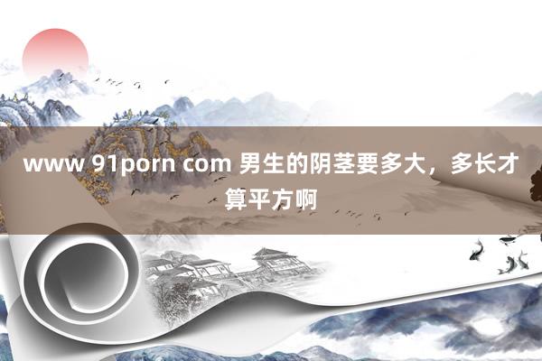 www 91porn com 男生的阴茎要多大,多长才算平方啊