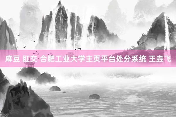麻豆 肛交 合肥工业大学主页平台处分系统 王垚飞