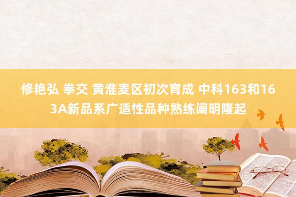 修艳弘 拳交 黄淮麦区初次育成 中科163和163A新品系广适性品种熟练阐明隆起
